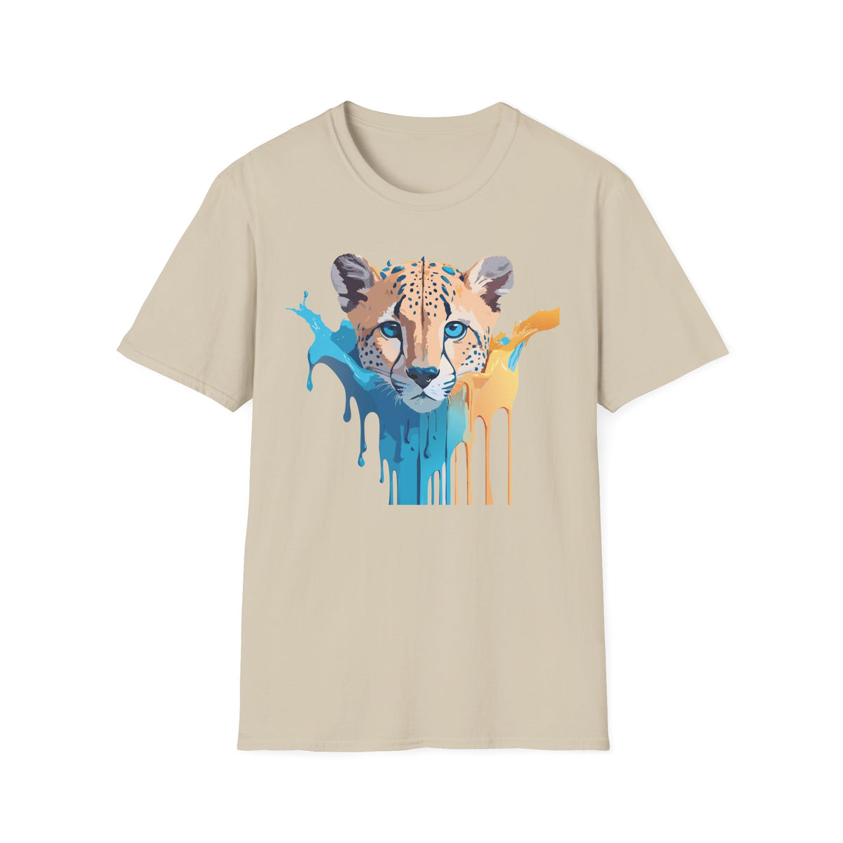 Color Splash Cheetah T-Shirt | Animal Face Art Tee