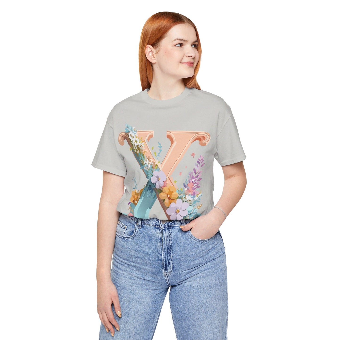 Letter X Shirt Unisex Jersey Graphic Tee By Adelpha With Vintage Inspired Artwork Short Sleeve