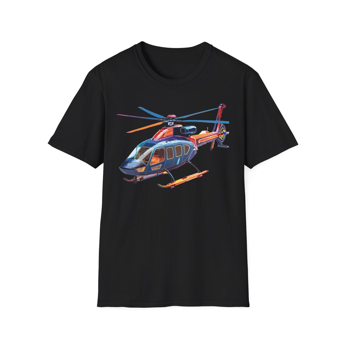 Chopper Helicopter Graphic T Shirt Unisex Softstyle Cotton Short Sleeve Artwork Design