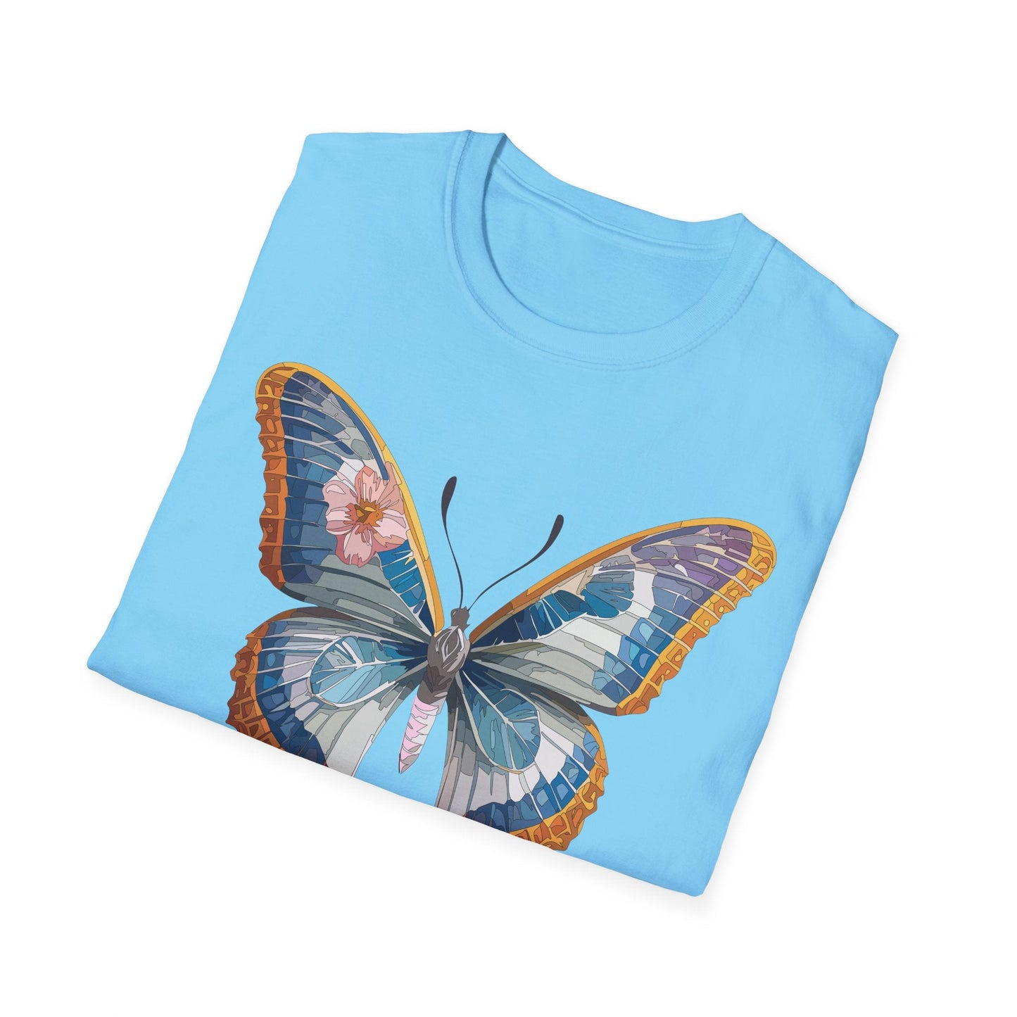 Unisex Butterfly Shirt Softstyle Tee 100 Percent Ring Spun Cotton Monarch Print Tee