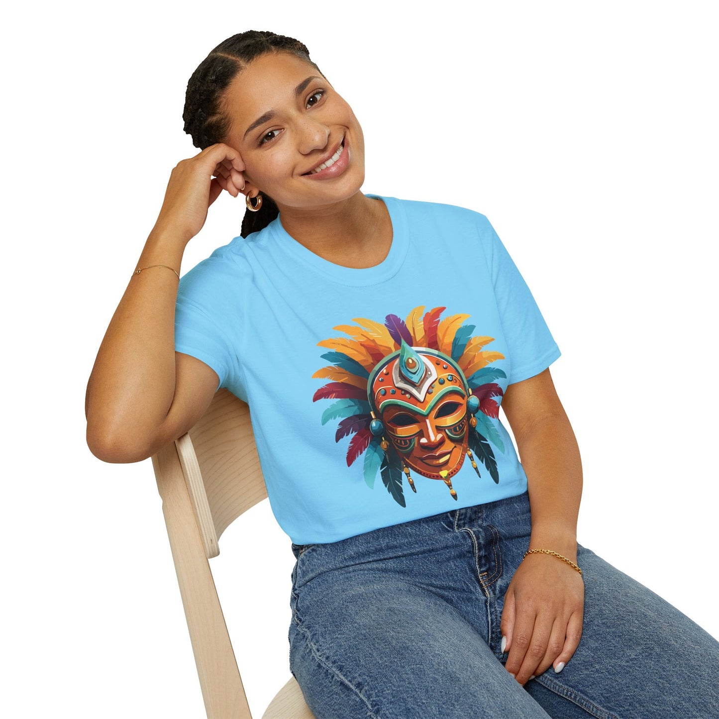 Mask Tee Shirt Unisex Softstyle 100 Percent Ring Spun Cotton Masquerade Tees For Comfort