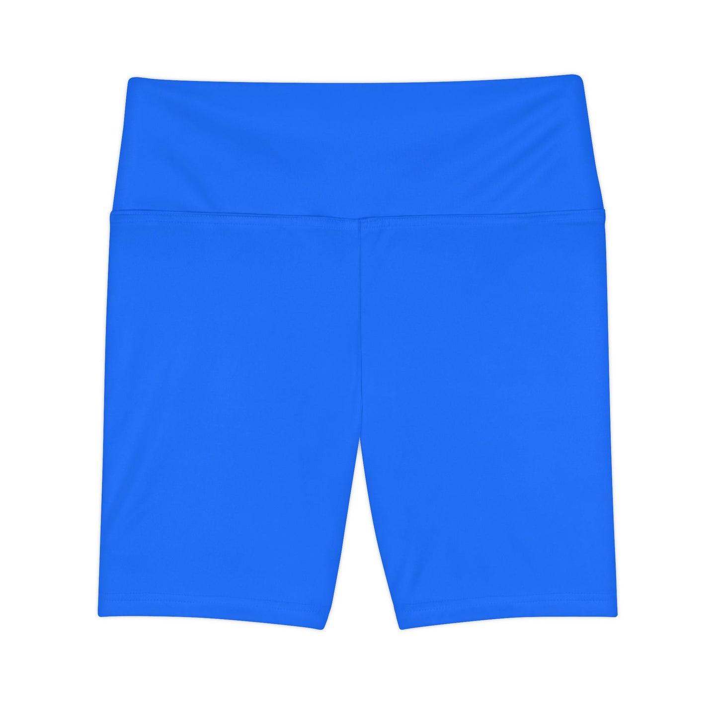 Crayola Blue Women's Workout Shorts — Solid High-Waist Biker Shorts for Exercise & Everyday Wear