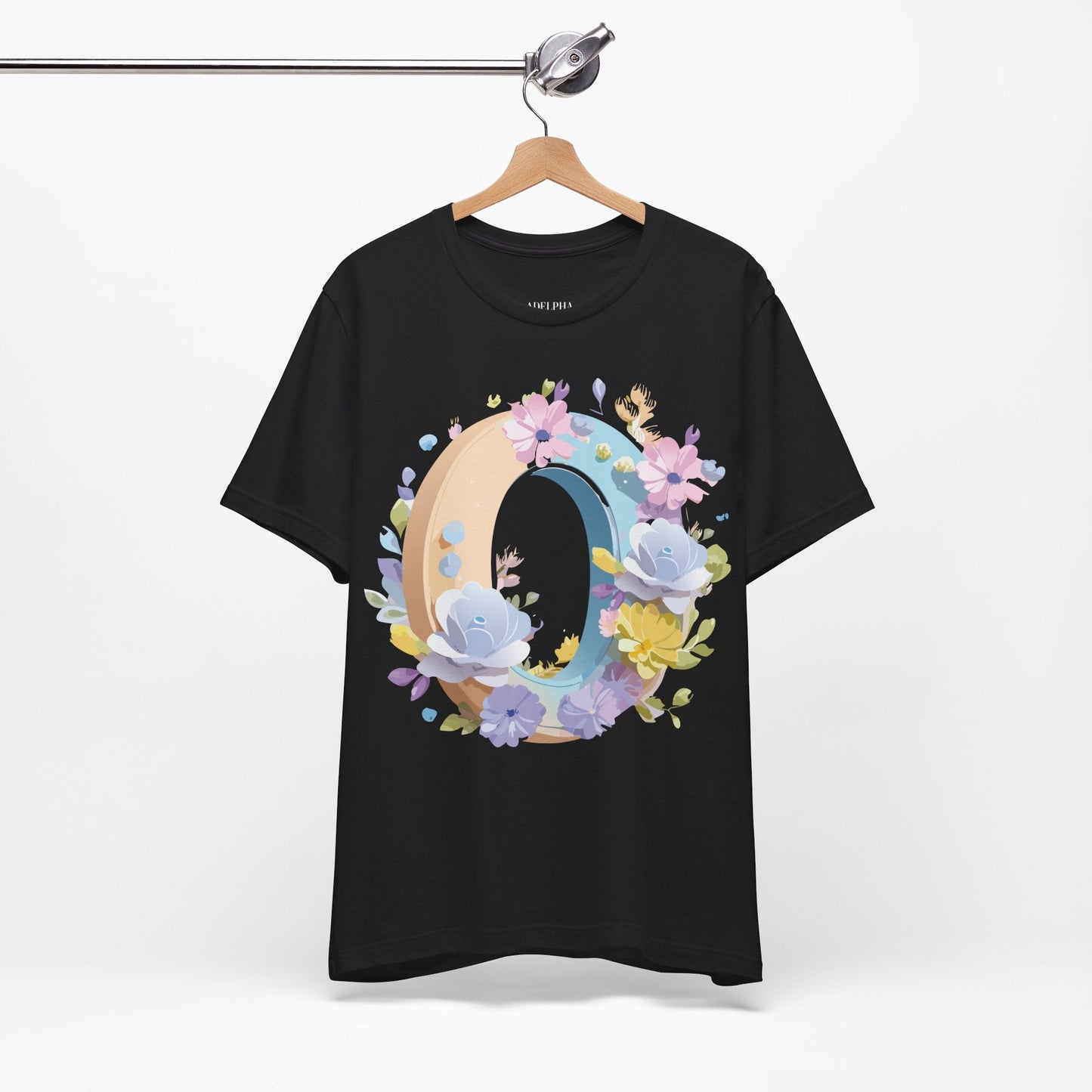 Letter O Shirt Unisex Graphic Tee With Vintage Inspired Art By Adelpha Premium Jersey Short Sleeve