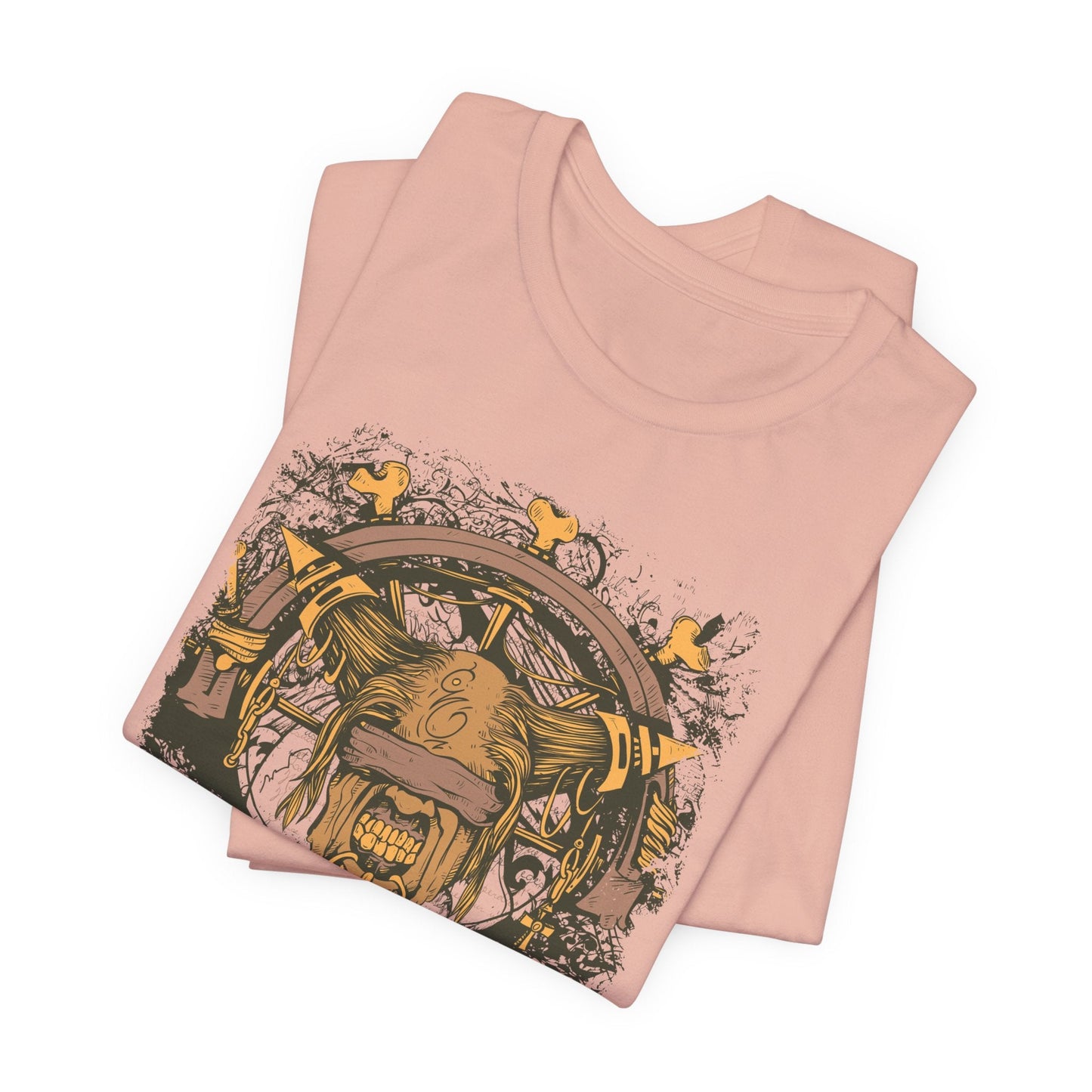 Skull Nordic Warrior Graphic Unisex Cotton T-Shirt r12