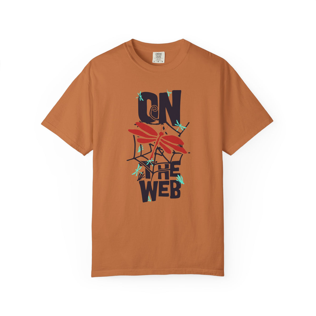 On the Web Spider Graphic Unisex Comfort Colors Garment-Dyed Heavyweight 100 Cotton Art Design T-Shirt w4