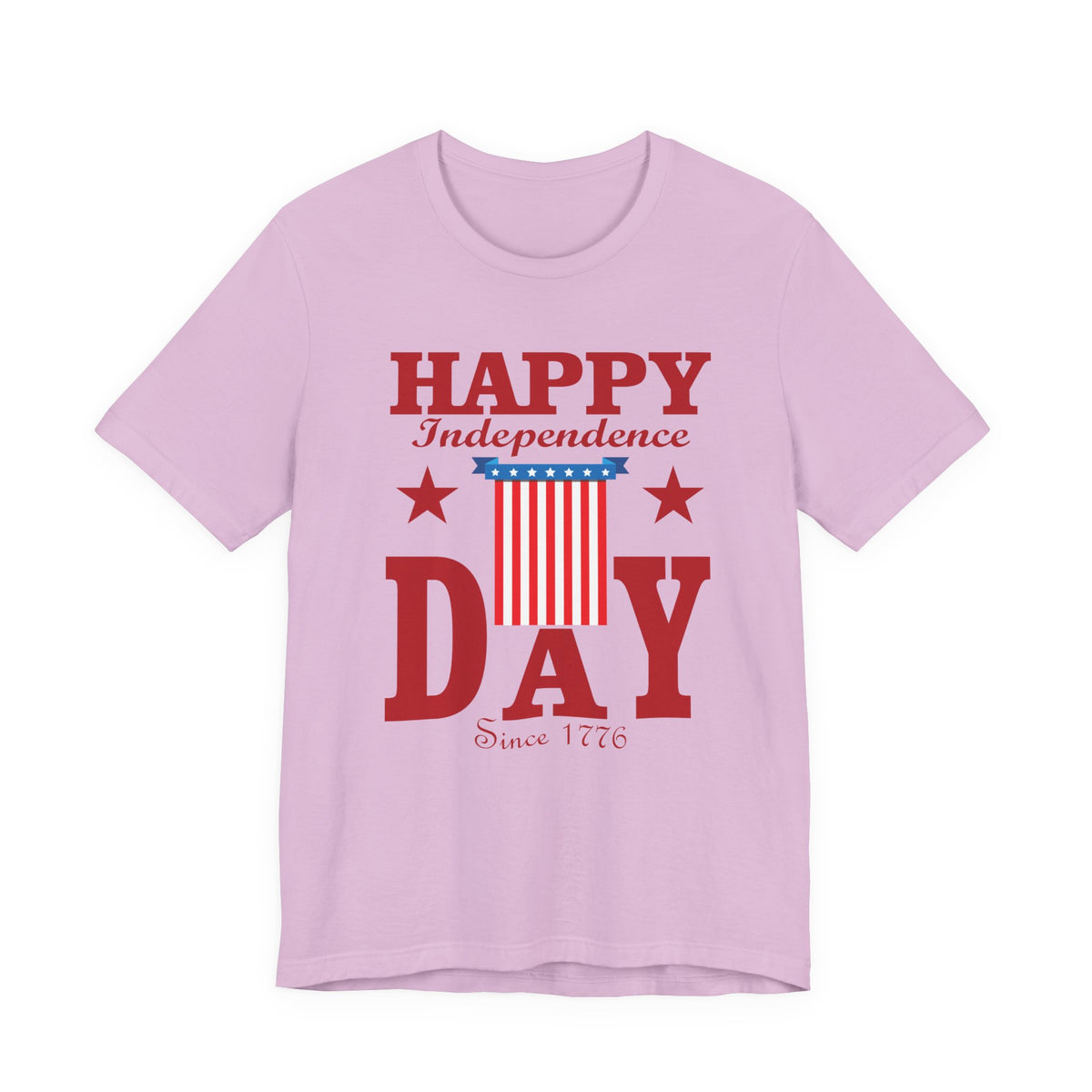 Happy Independence Day Tee Patriotic Stars Stripes July 4th Unisex Cotton Shirt 018