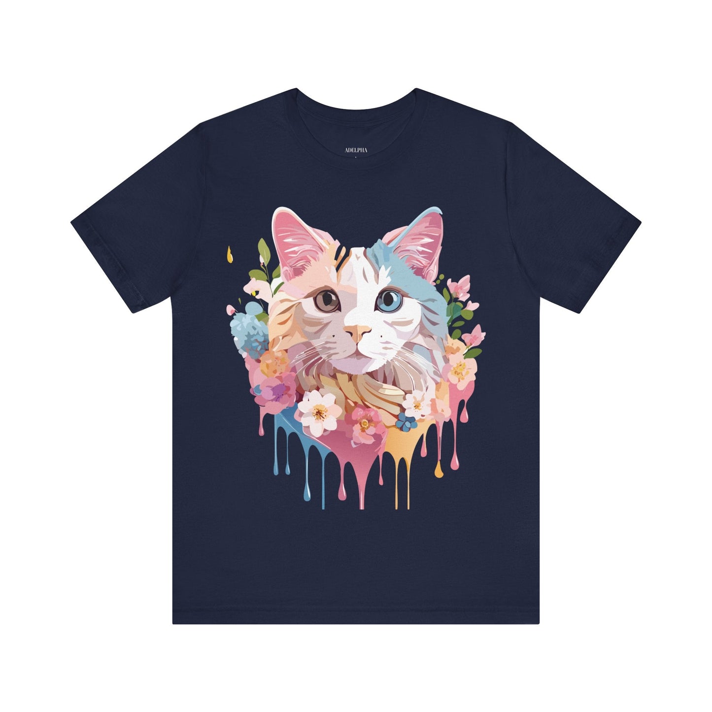 Cat Graphic Tee Unisex Short Sleeve Shirt Featuring Vintage Adelpha Artwork