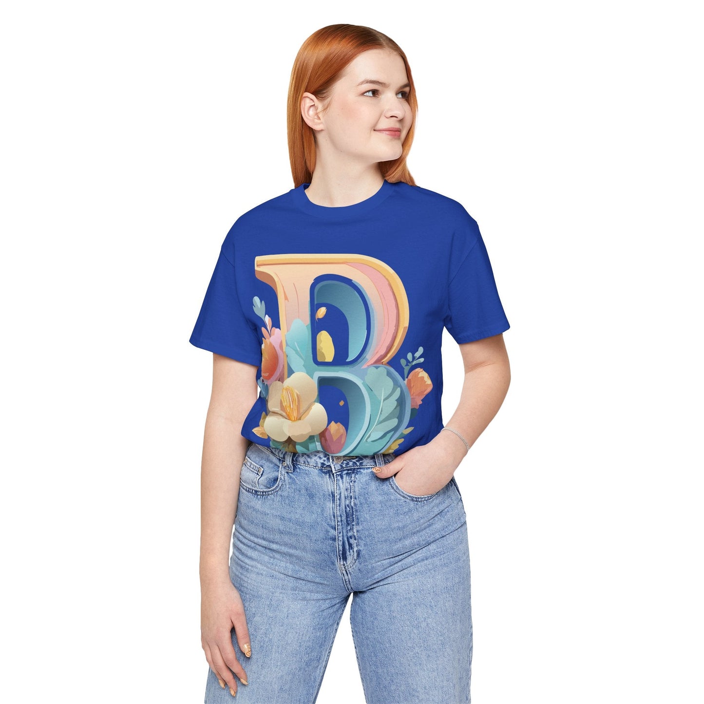 Letter B Graphic Tee Unisex Jersey Short Sleeve With Vintage Inspired Artwork By Adelpha