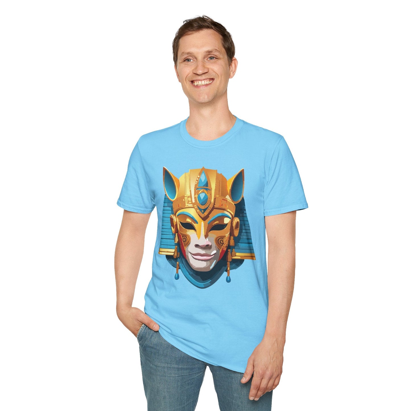Mask Tee Shirt Unisex Gildan SoftStyle 64000 Cotton T Shirt Masquerade Design Art Graphic