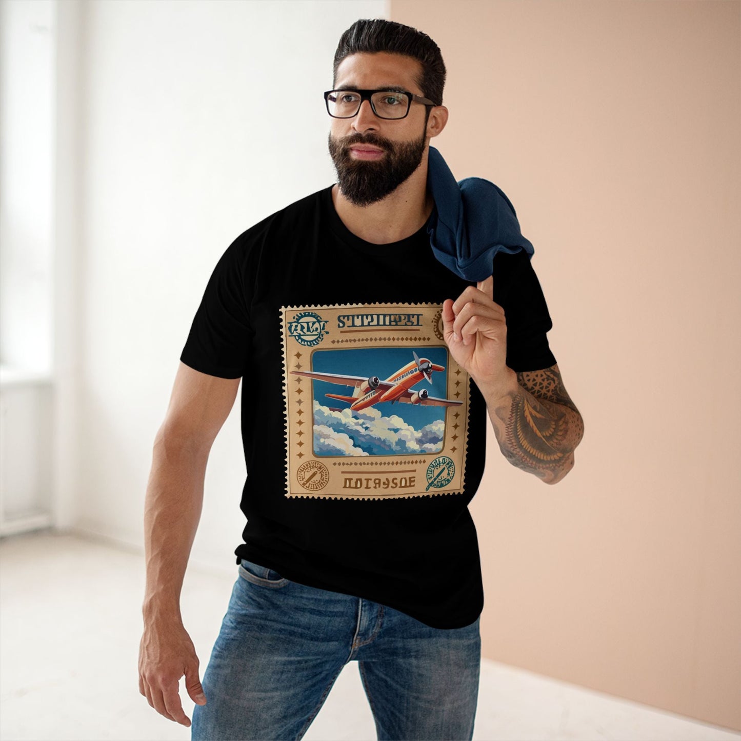 Stamp Shirt Postage Stamp Unisex Premium Cotton Tee With Original Art Design Retro2Nova PS41