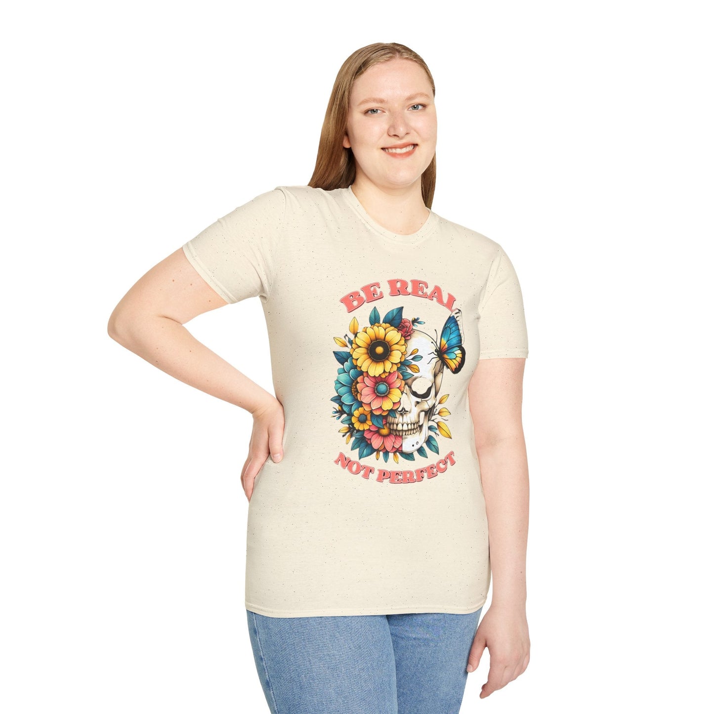 Gildan Skull Tee Shirt Unisex Skeleton Print Tee 100 Percent Ring Spun Cotton Softstyle