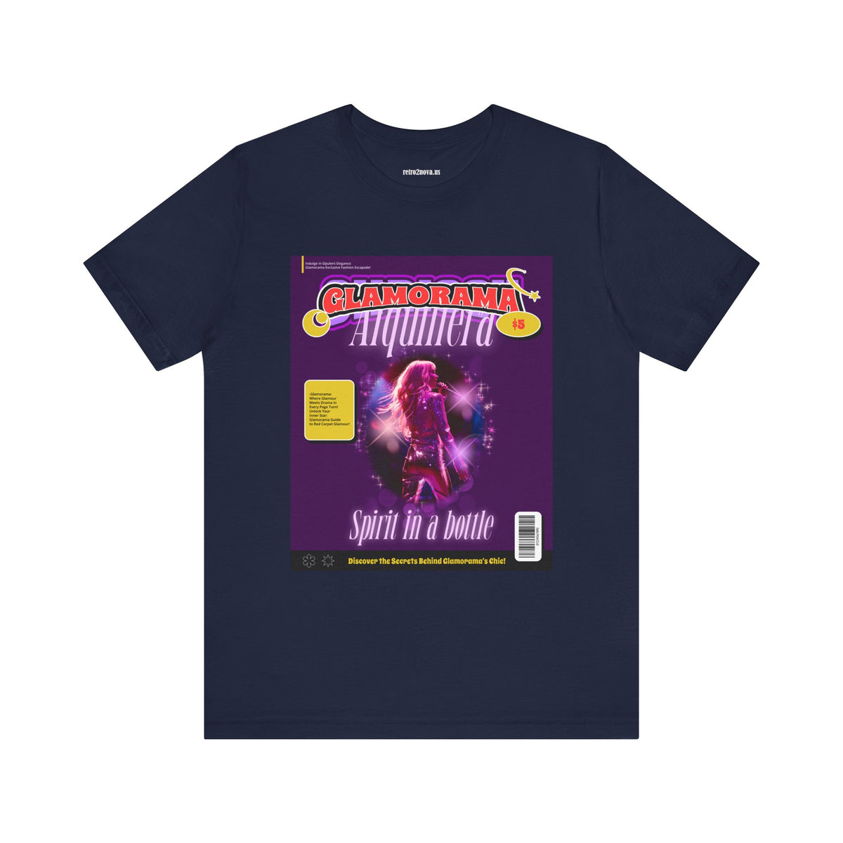 Magazine Cover Graphic Unisex Cotton Bella+Canvas Tee with Retro Poster ab26