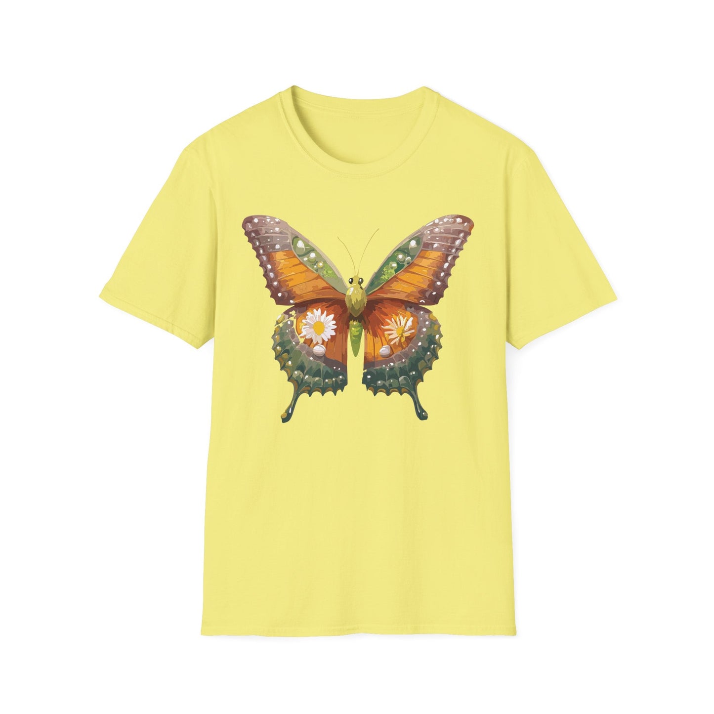 Butterfly T Shirt Unisex Monarch Shirt Gildan Softstyle 64000 100 Percent Ring Spun Cotton