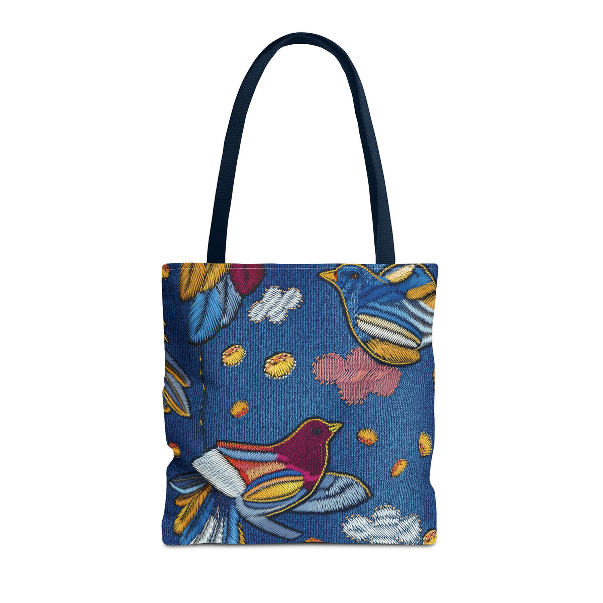 Denim Fabric Imitation Print Unisex Canvas Bag Poly Spun 3 Sizes Tote Bag 194-7