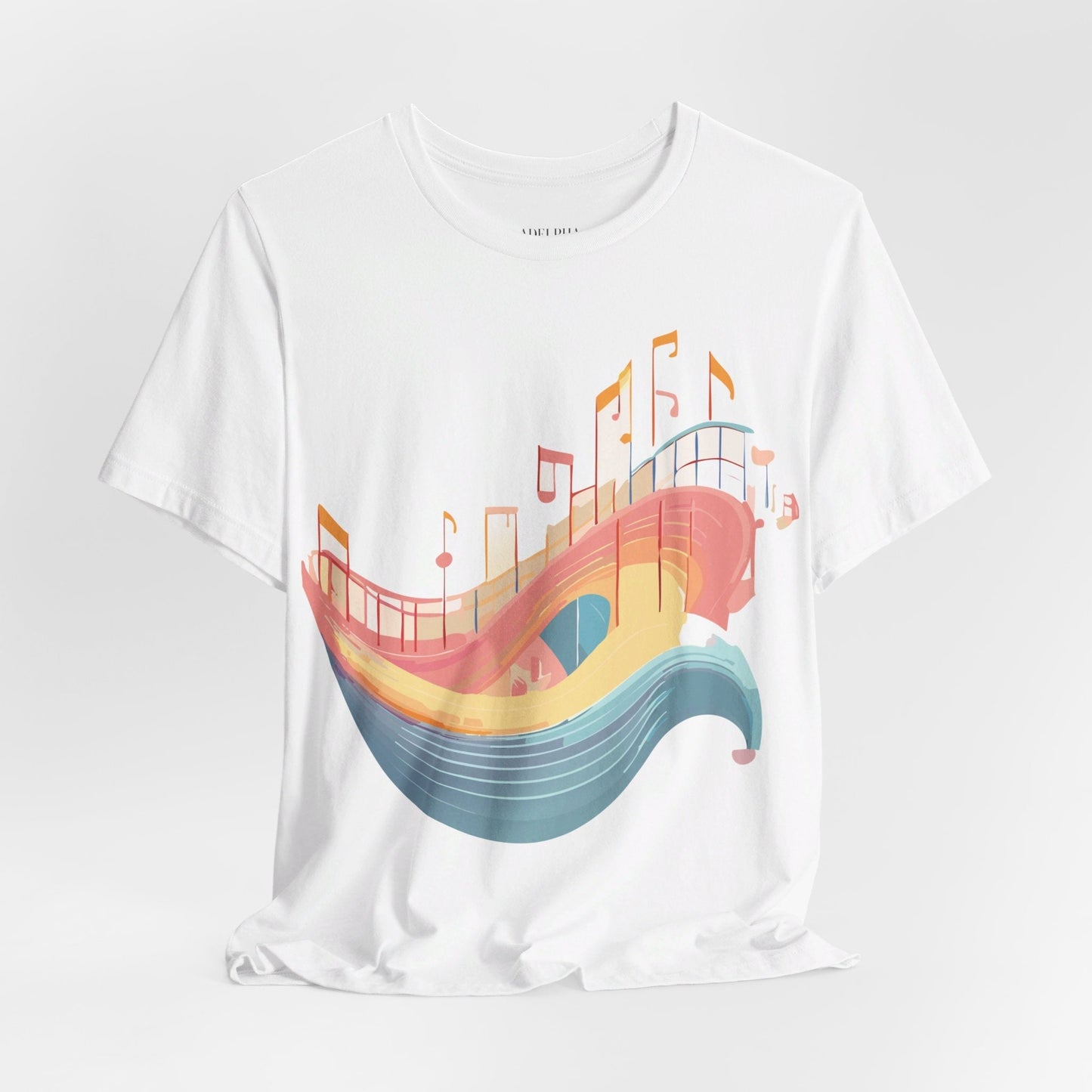 Music Graphic Unisex 100 Cotton Vintage Art with Musical Elements Tee 18