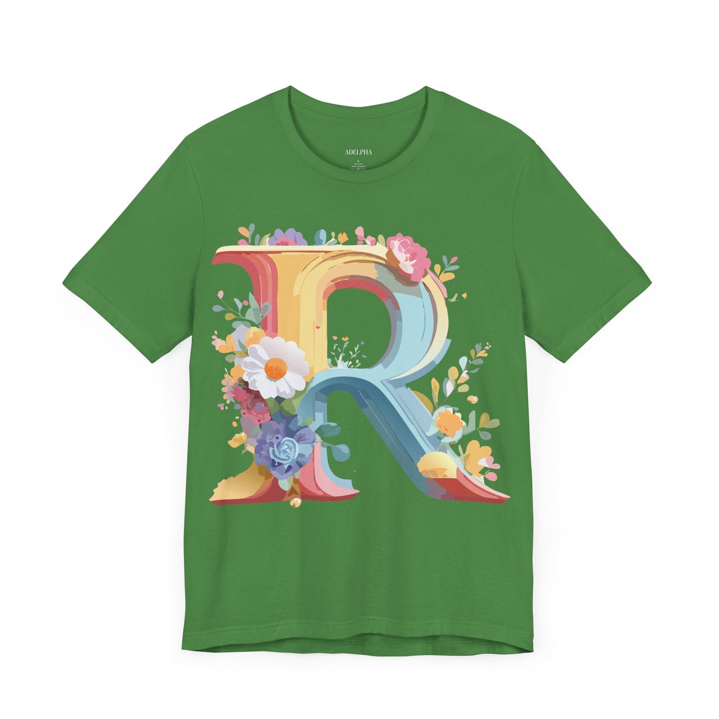 Letter R Shirt Unisex Jersey Short Sleeve Graphic Tee Vintage Inspired Art Design Adelpha