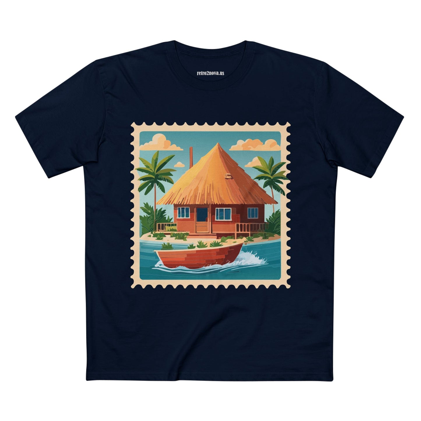 Stamp Shirt Postage Stamp Art Tee Unisex Original Art Design Premium Cotton By Retro2Nova