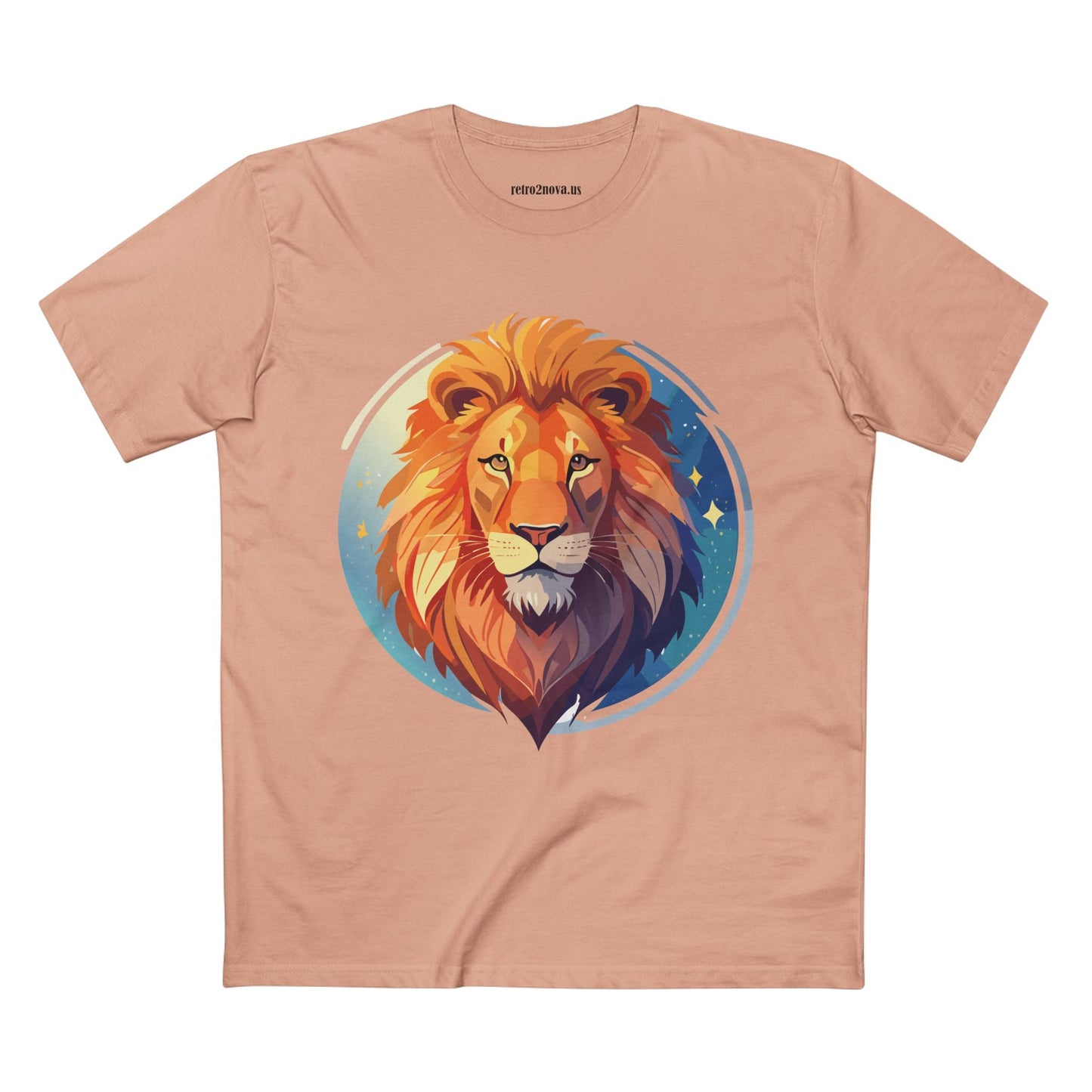 Unisex Premium Cotton Staple Tee With Lion Art Design Retro2Nova Art Collection For Everyday Comfort And Breathable Fit
