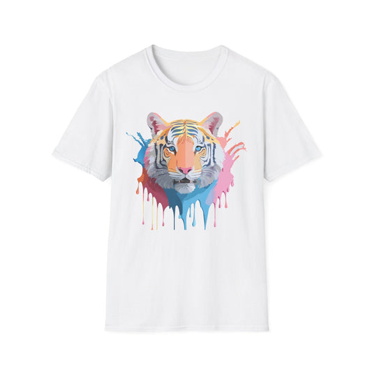 Tiger Print Unisex Softstyle T Shirt Gildan 64000 Comfort Tee