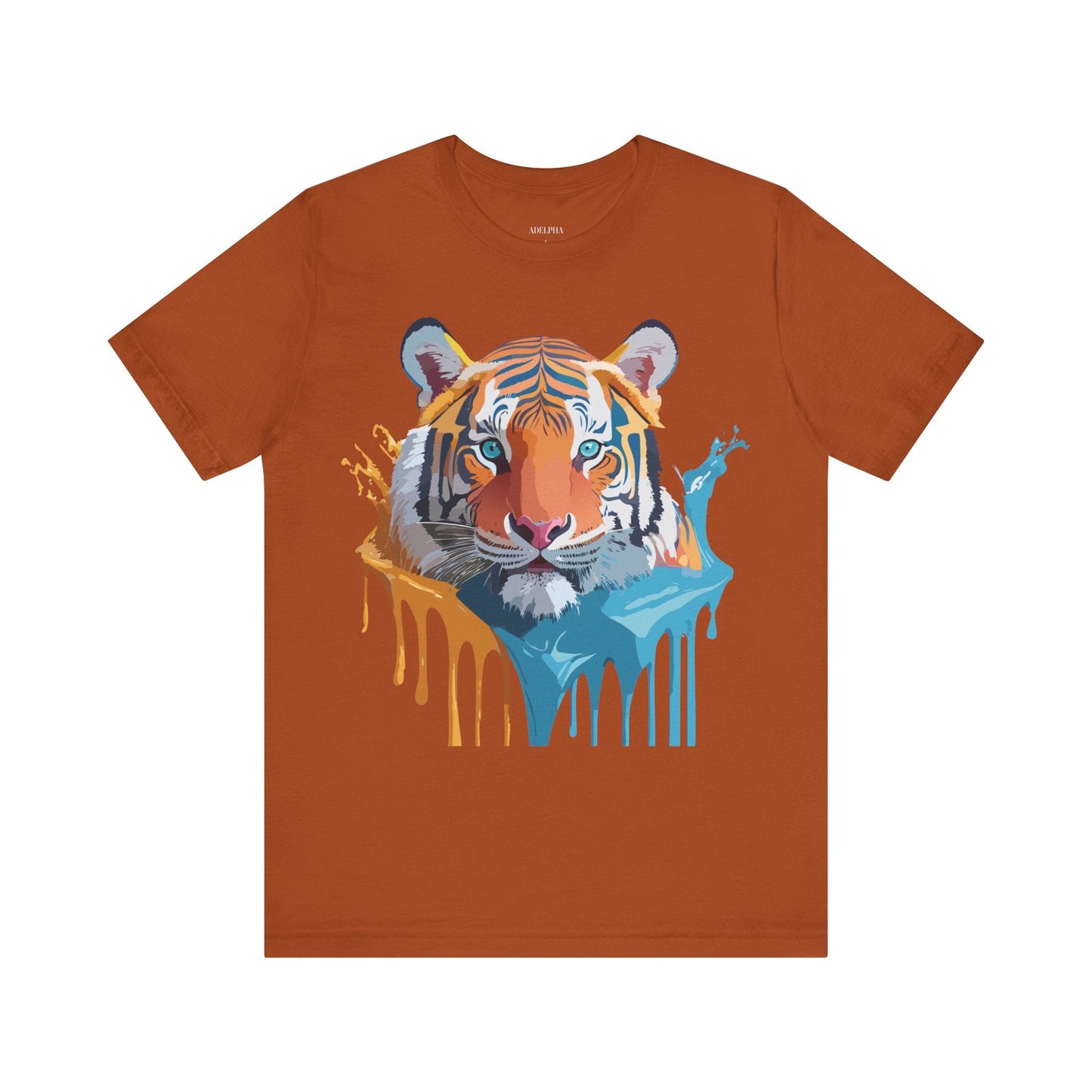 Tiger Graphic Tee Unisex Short Sleeve Shirt Featuring Vintage Inspired Artwork By Adelpha