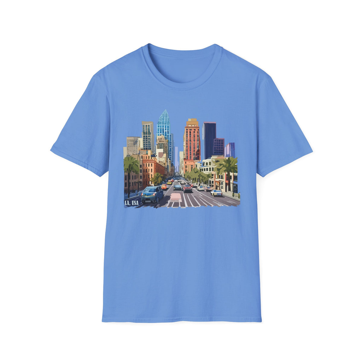 Los Angeles City Skyline T-Shirt | Urban Downtown Street Scene