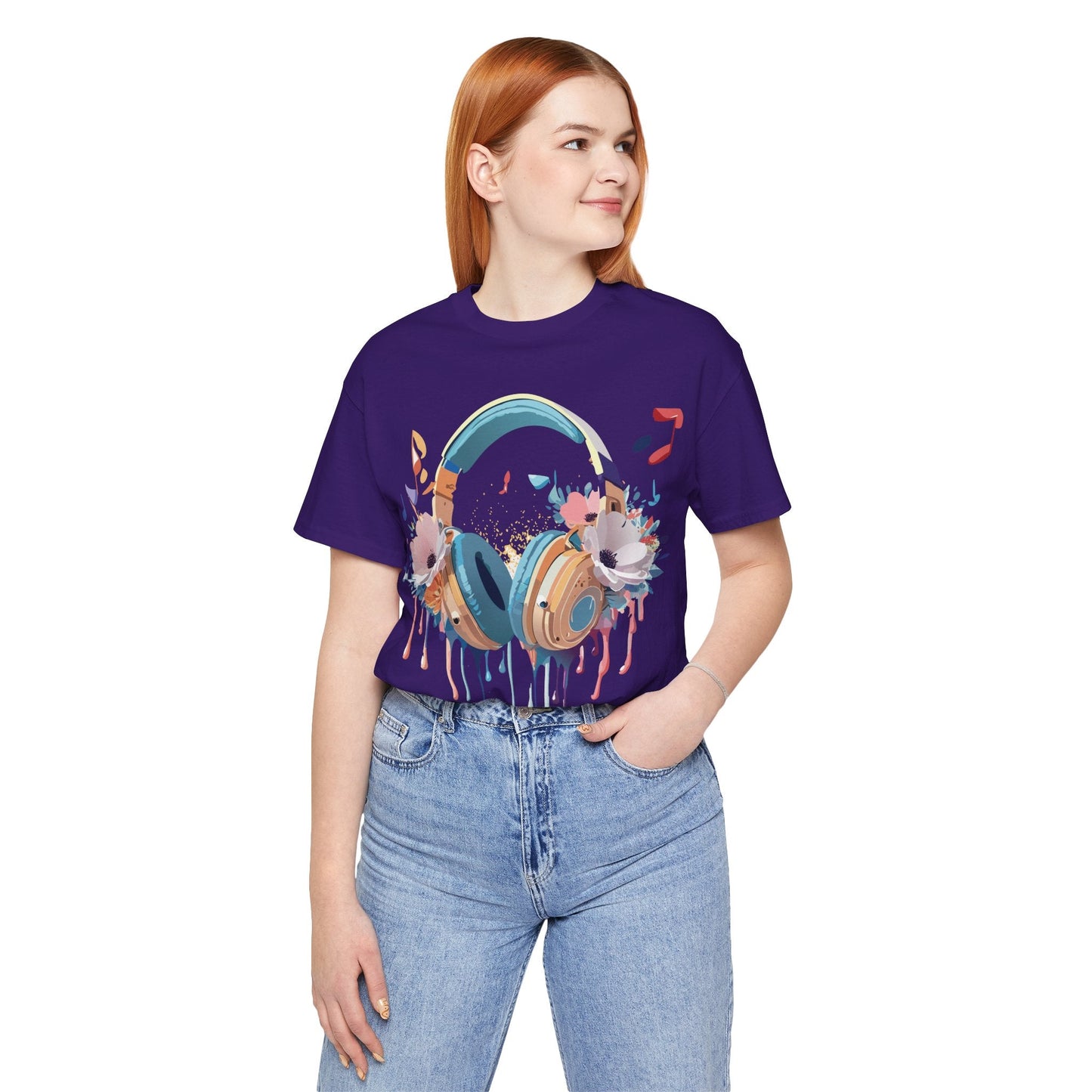 Music Graphic Unisex 100 Cotton Vintage Art with Musical Elements Tee 102