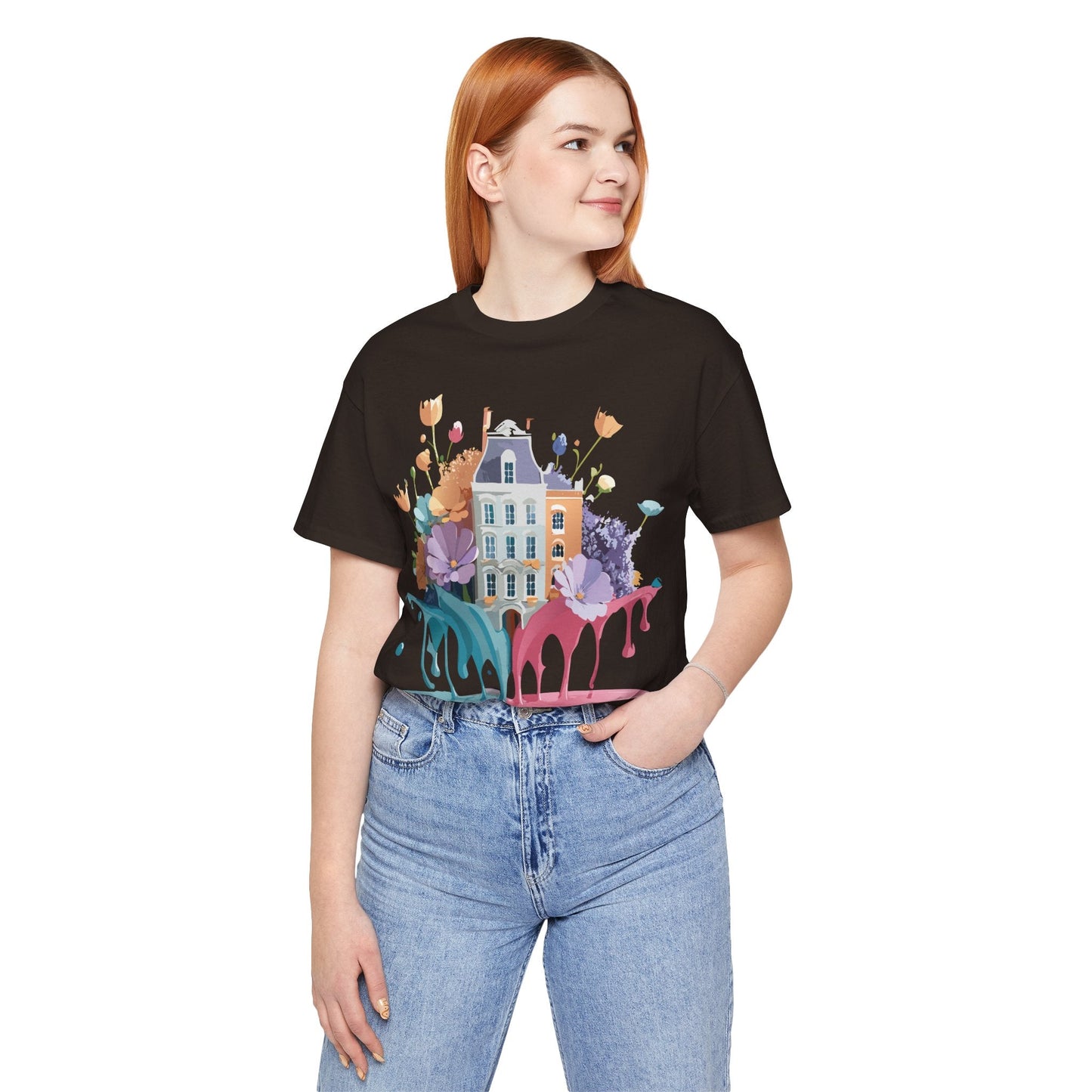Adelpha Vintage Amsterdam Graphic Tee For Everyday Casual Wear Unisex Short Sleeve Shirt