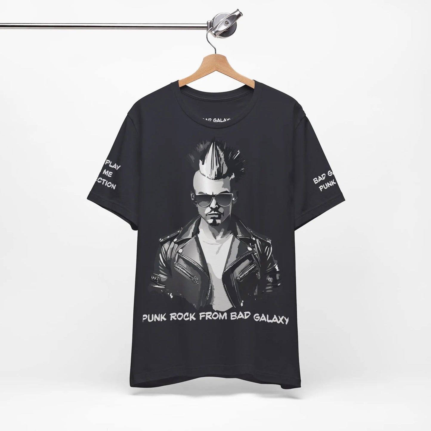 Punk Rock Tee Shirt Made To Order From Bad Galaxy Eco Friendly Inks Cotton Tee Made In USA