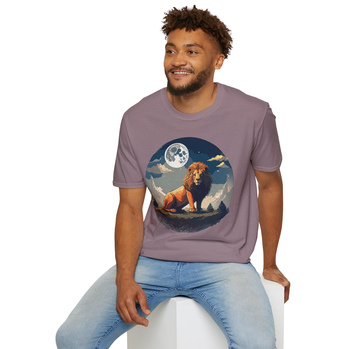 Lion Shirt Unisex Animal Tee Softstyle 64000 100 Percent Ring-Spun Cotton