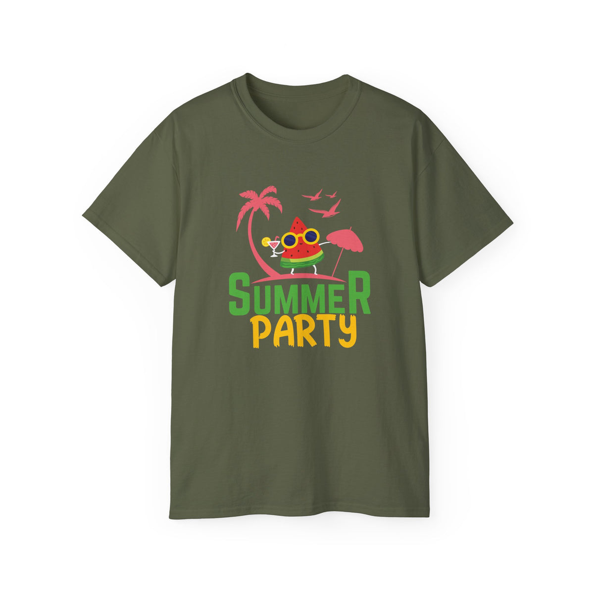 Summer Party Frog Tee | Tropical Palm Cocktail Design