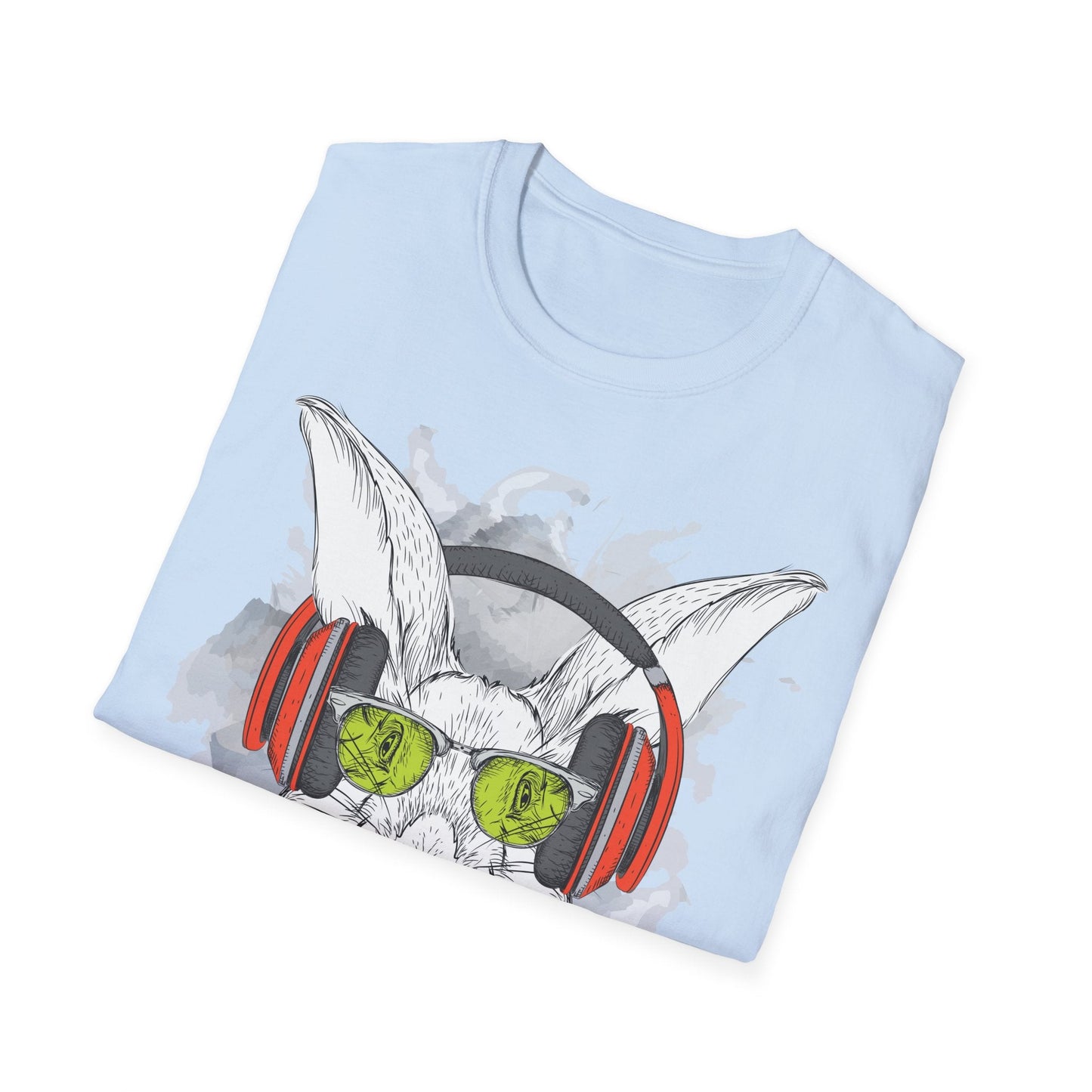 I Love Music Animals Shirt With Headphones Unisex Softstyle Tee 100 Percent Ring Spun Cotton