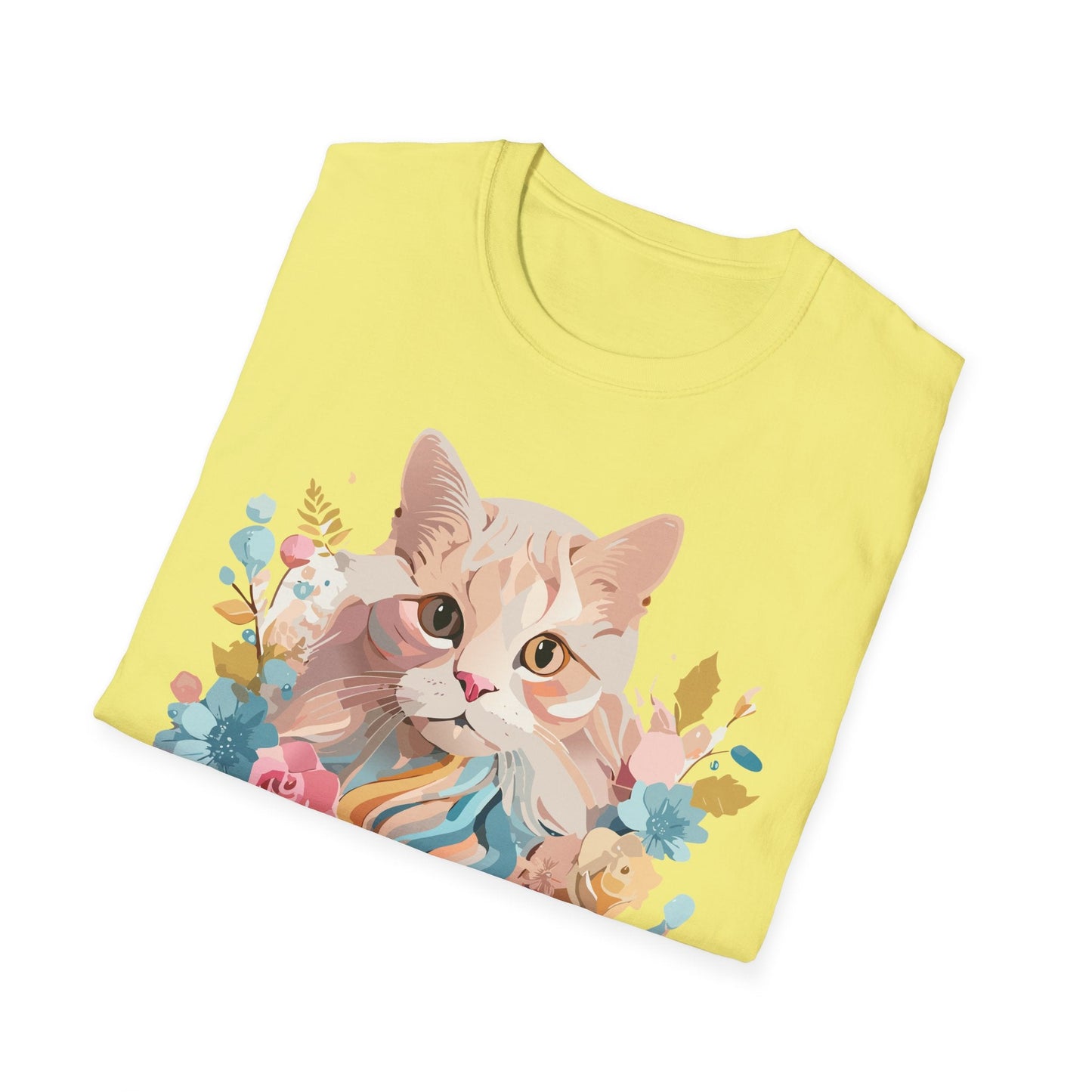 Unisex Cat Shirt Kitten Tee Cat Lover Tee Softstyle 64000 Gildan