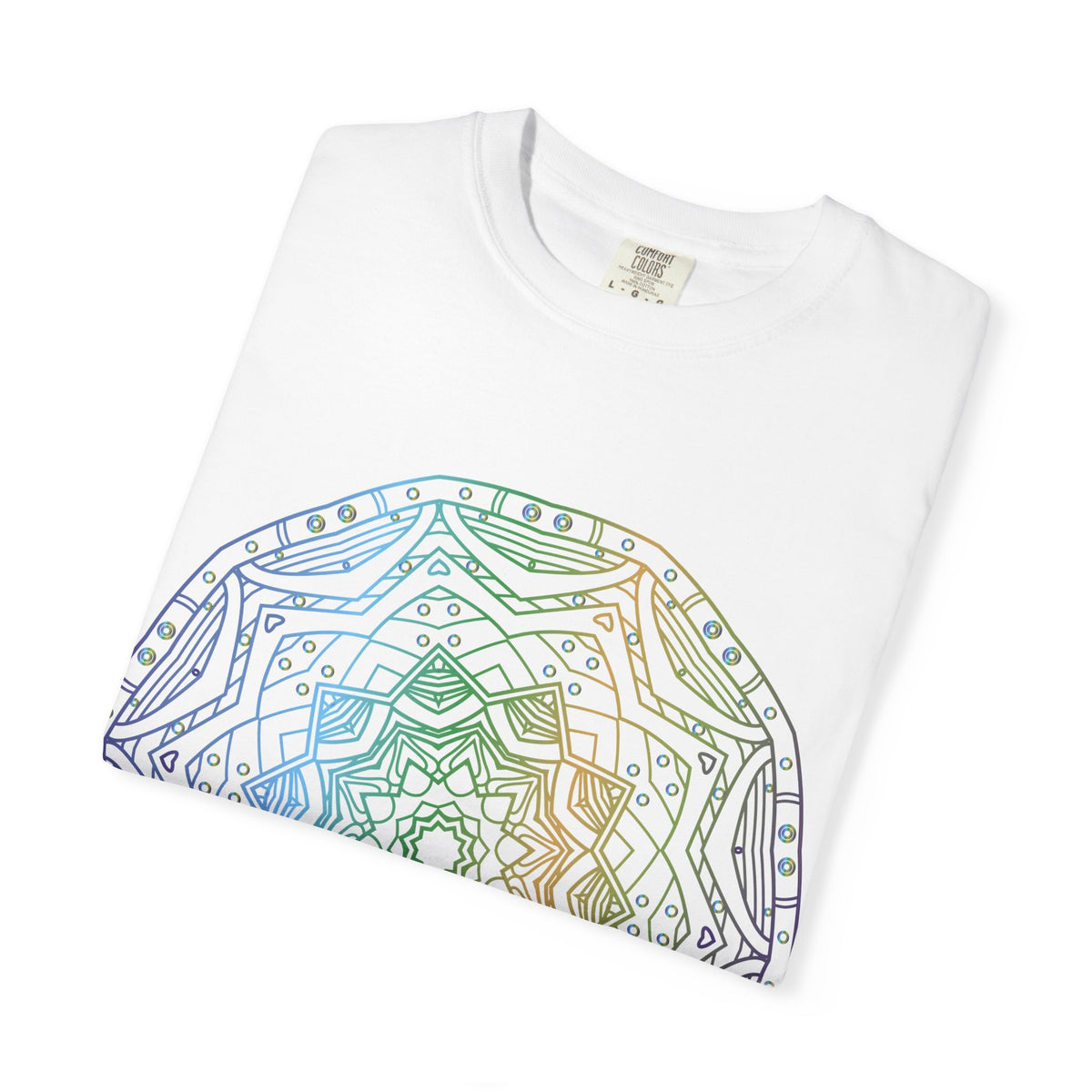 Unisex Garment Dyed Cotton T-Shirt with Mandala Graphic Design