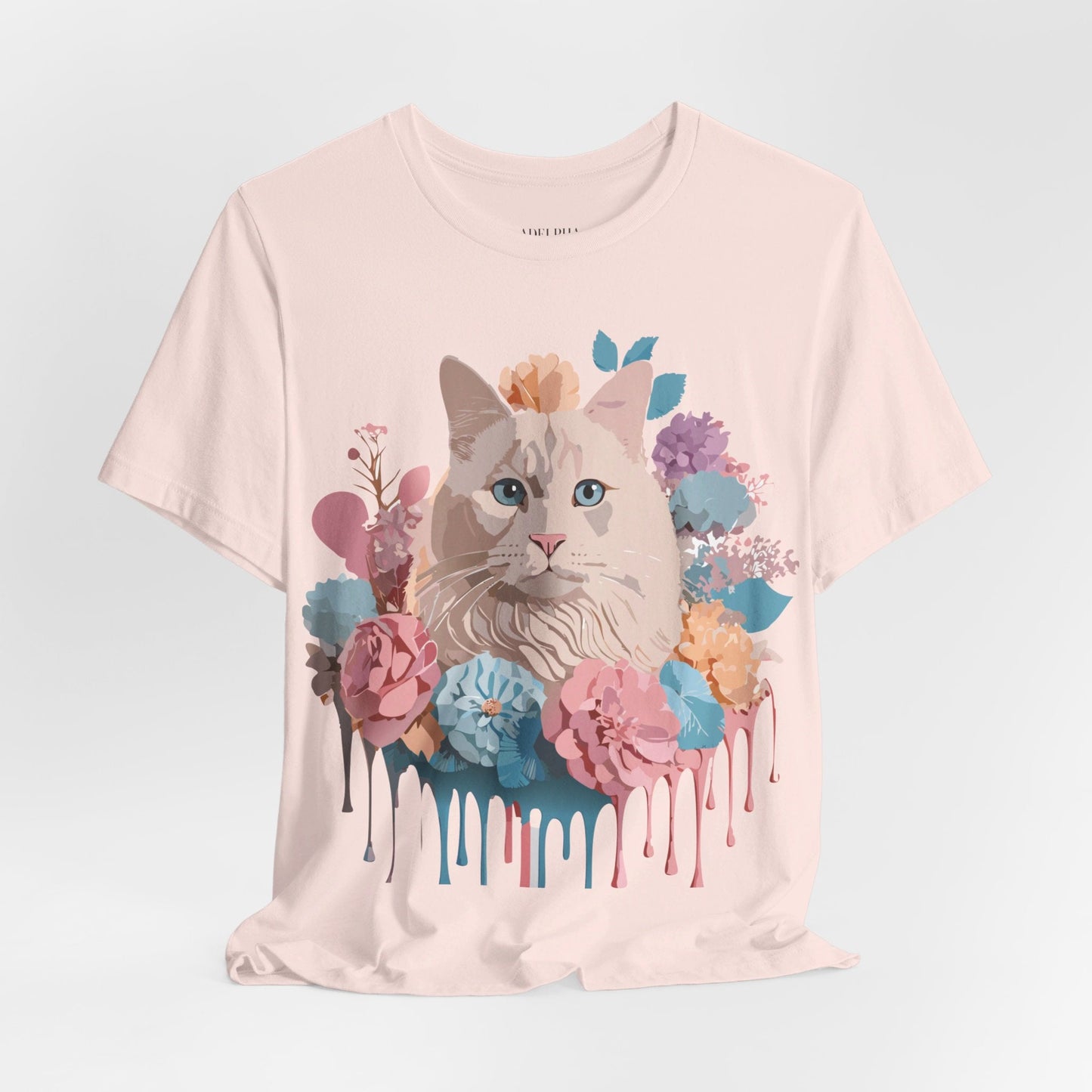 Cat Graphic Tee Unisex Short Sleeve Shirt With Vintage Art Adelpha
