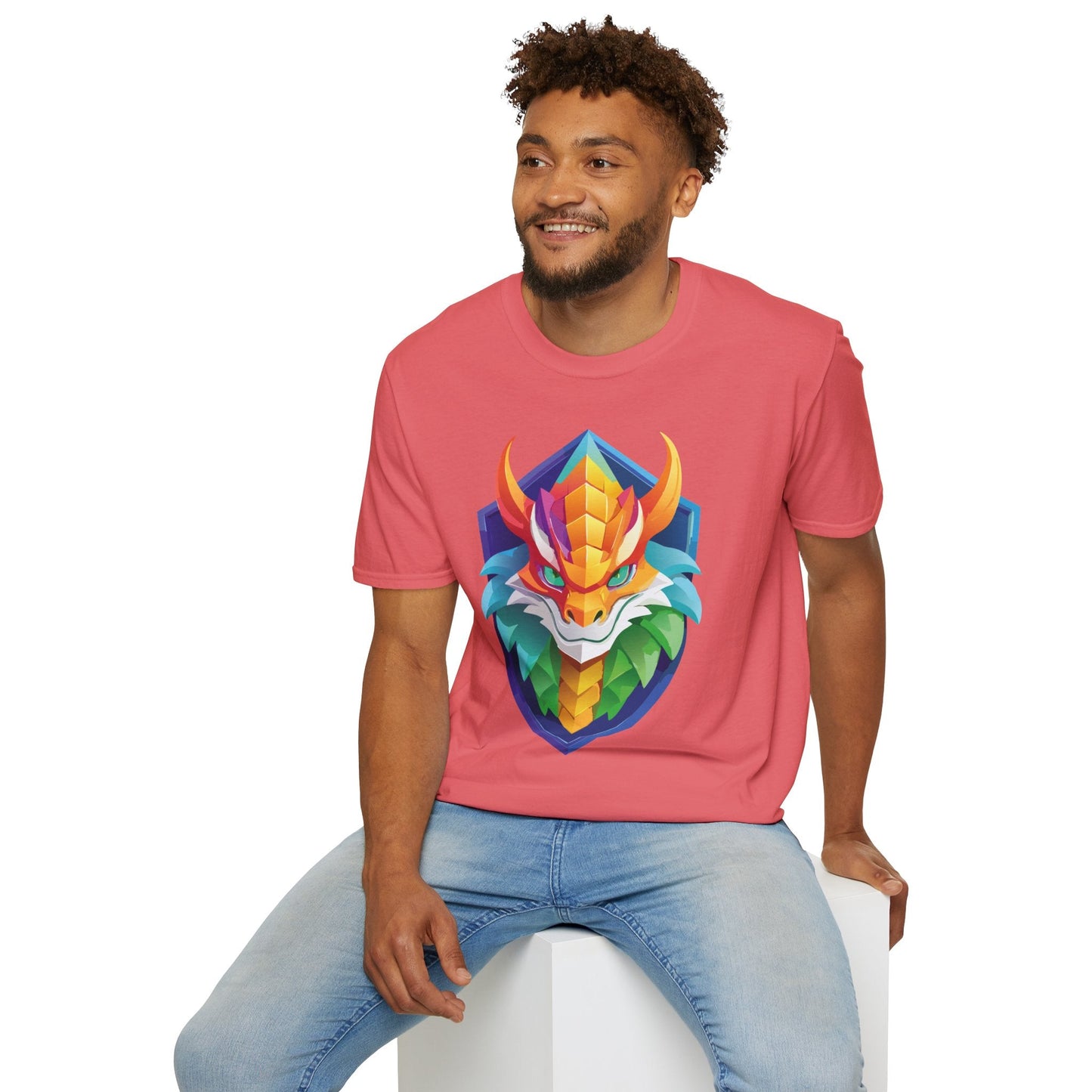 Dragon Graphic Unisex Cotton Softstyle Art Design Tee With Animals 6