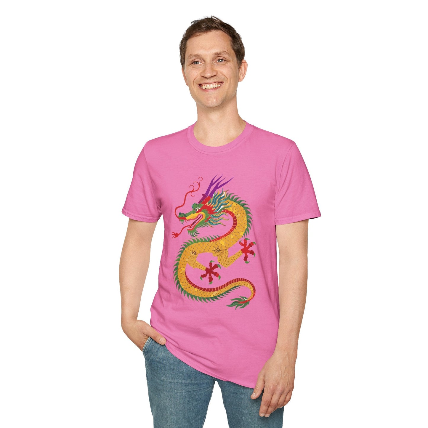 Dragon Graphic Unisex Cotton Softstyle Art Design Tee With Animals 24