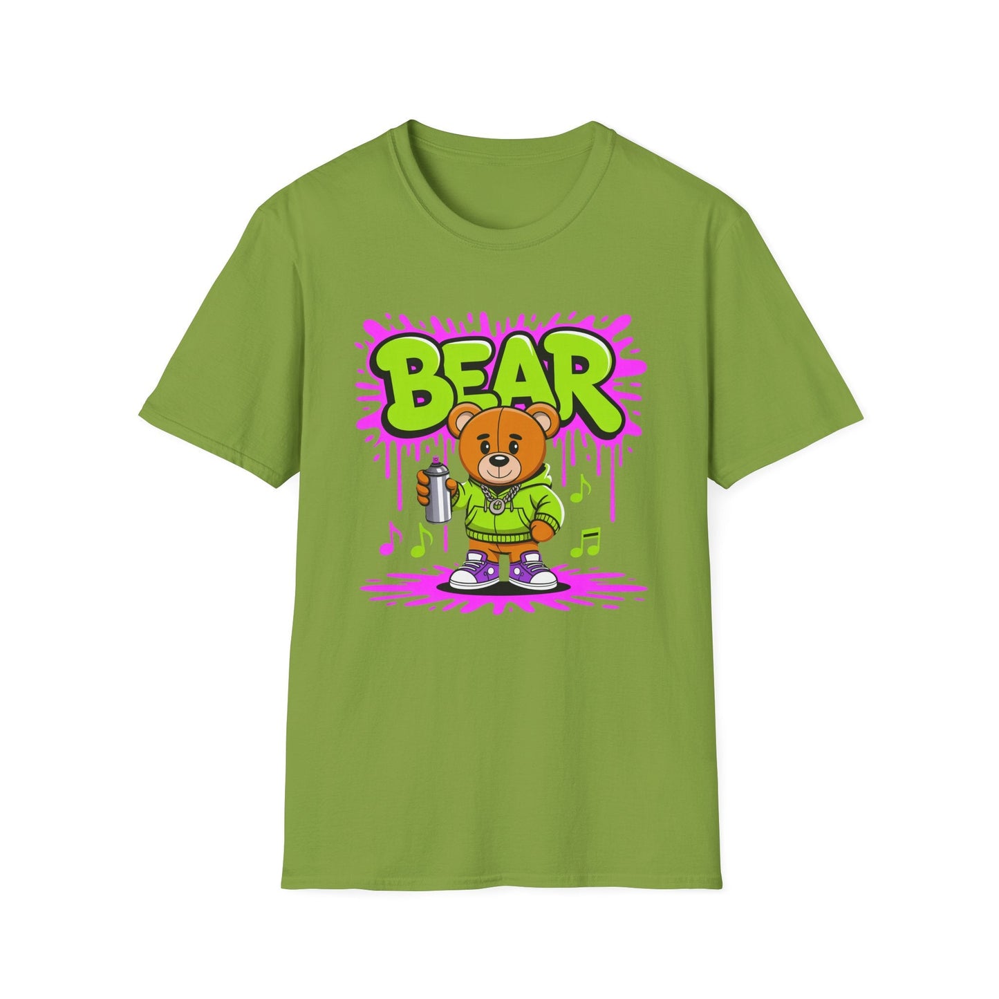 Unisex Cartoon T Shirt With Funny Animals Print Gildan Softstyle 64000 Tee Comfortable Everyday Wear
