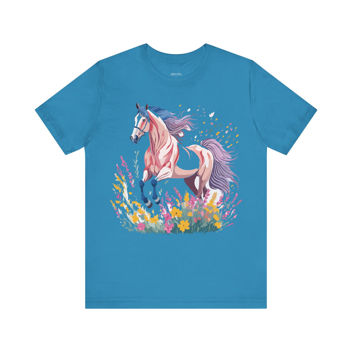 Horse Graphic Unisex Cotton Bella+Canvas Tee with Art Animal Design e27