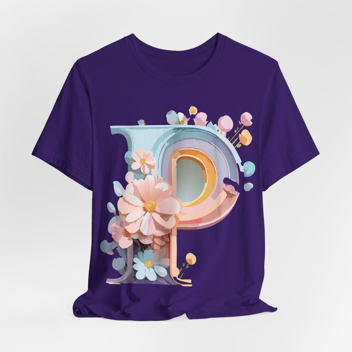 Letter P Shirt Graphic Tee Unisex Short Sleeve Vintage Inspired Art From Adelpha