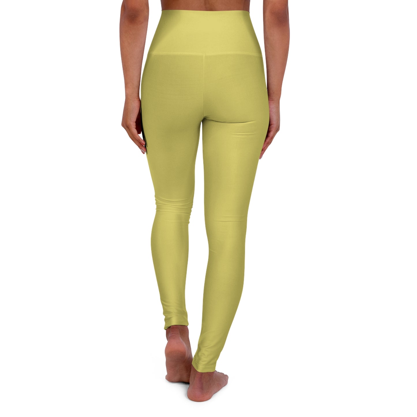 Golden Sand Color High-Waist Yoga Leggings Women's Seamless Poly-Span Stretchy Pants XS-2XL
