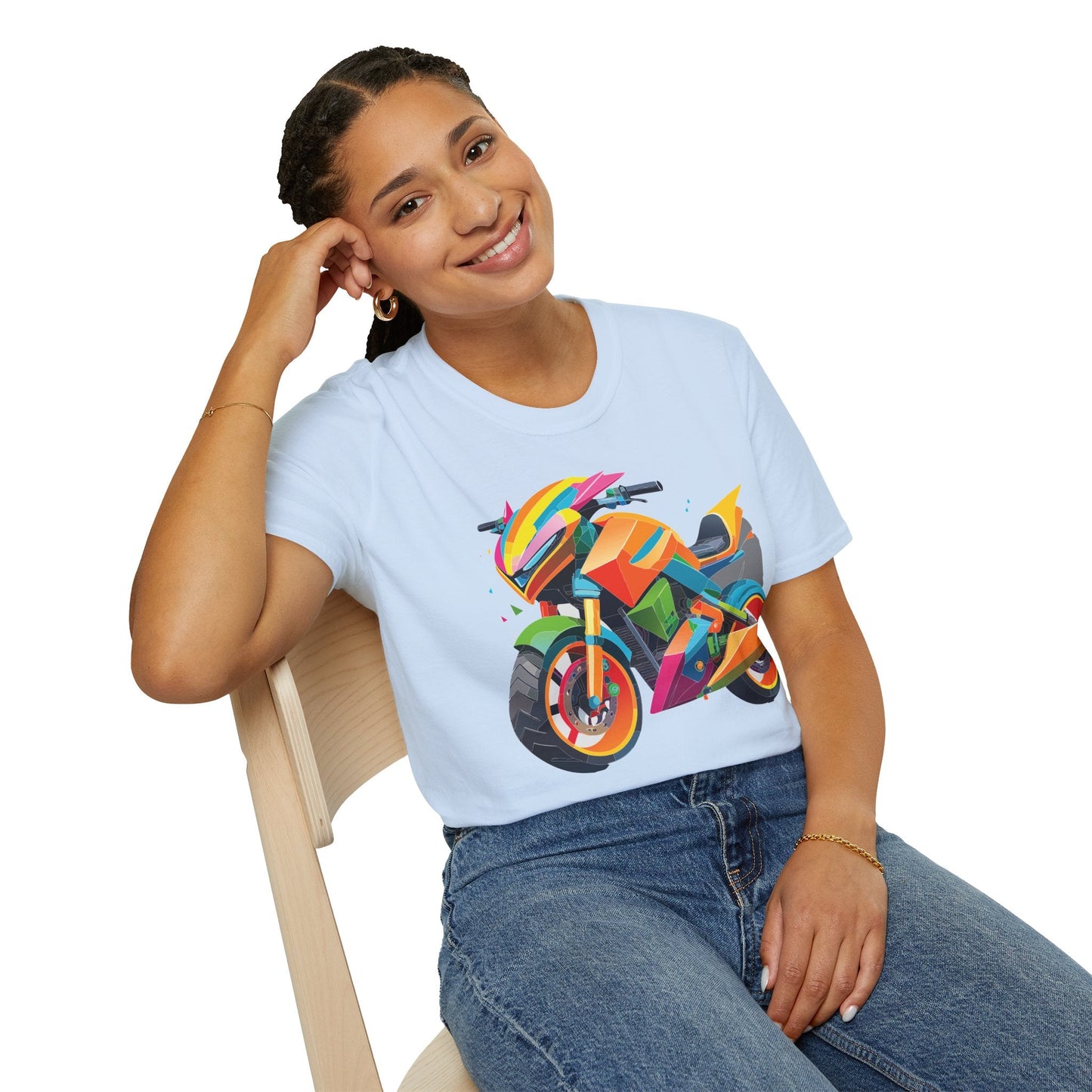 Unisex Bike T Shirt Moto Shirt MTB T Shirt With Art Design Softstyle Cotton Tee For Enthusiasts