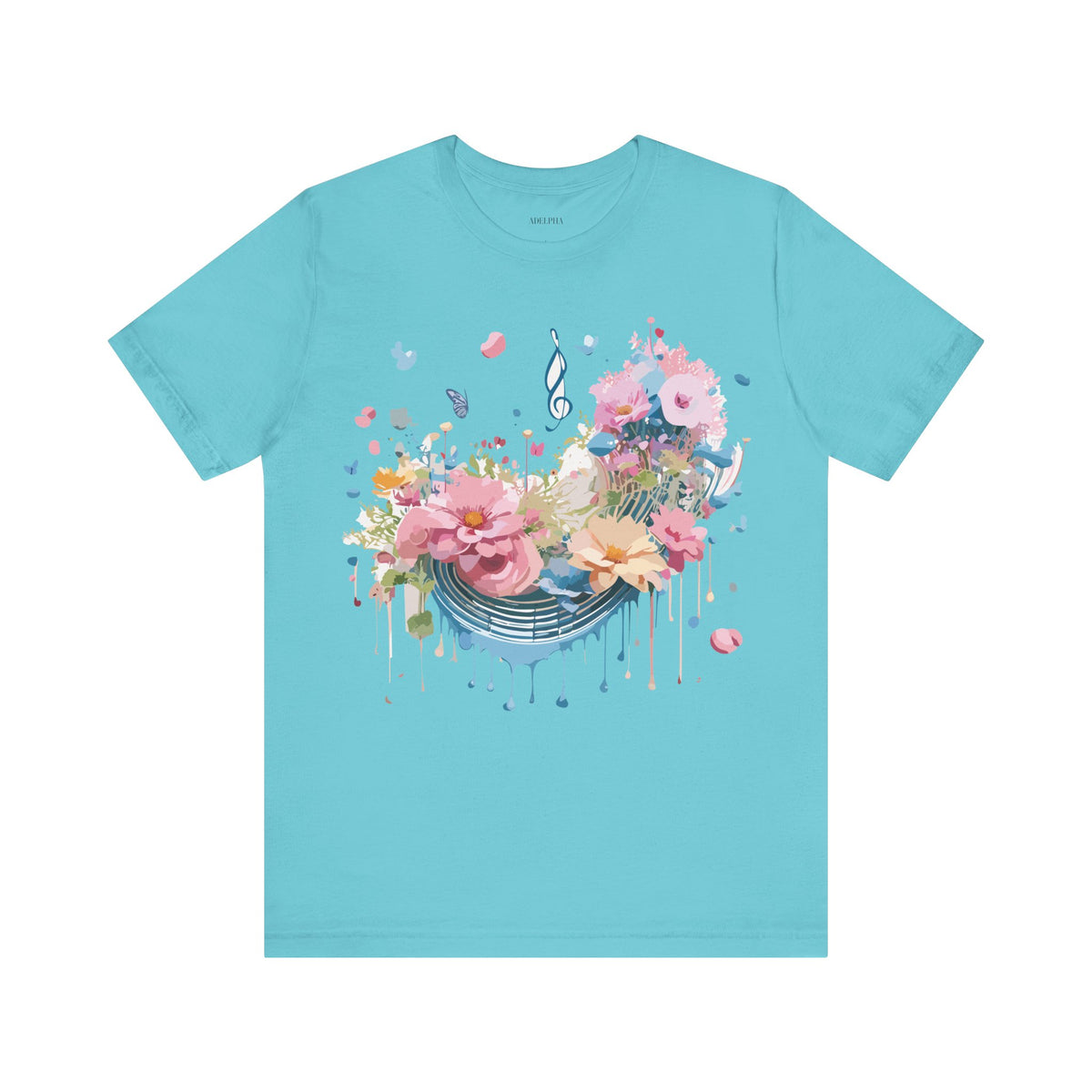 Music Graphic Unisex Cotton Bella+Canvas Tee with Art Design m163