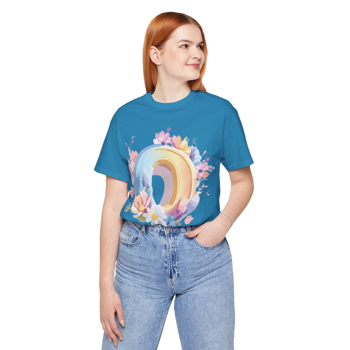 Letter O Unisex Graphic Tee  Art Design Vintage Inspired Short Sleeve Jersey