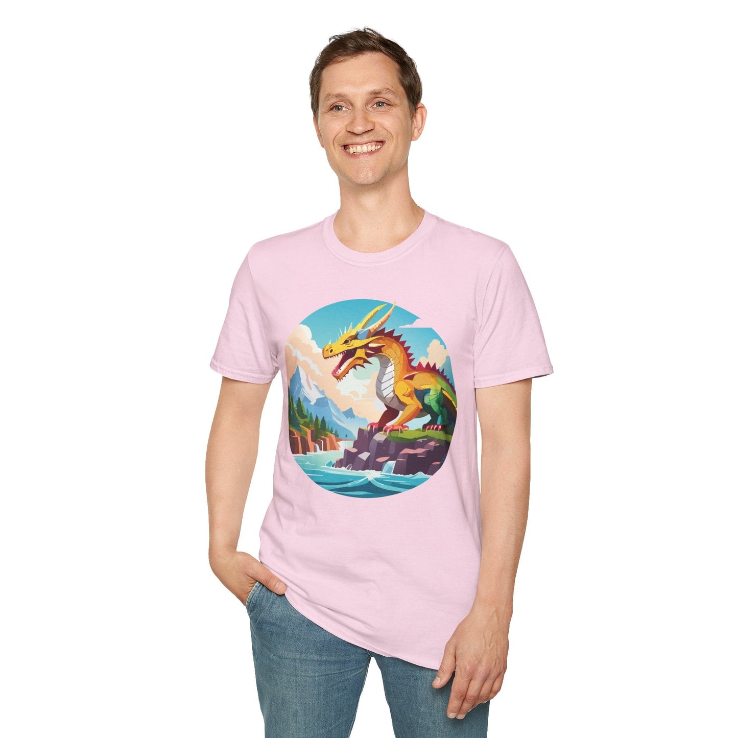 Dragon Graphic Unisex Cotton Softstyle Art Design Tee With Animals 25