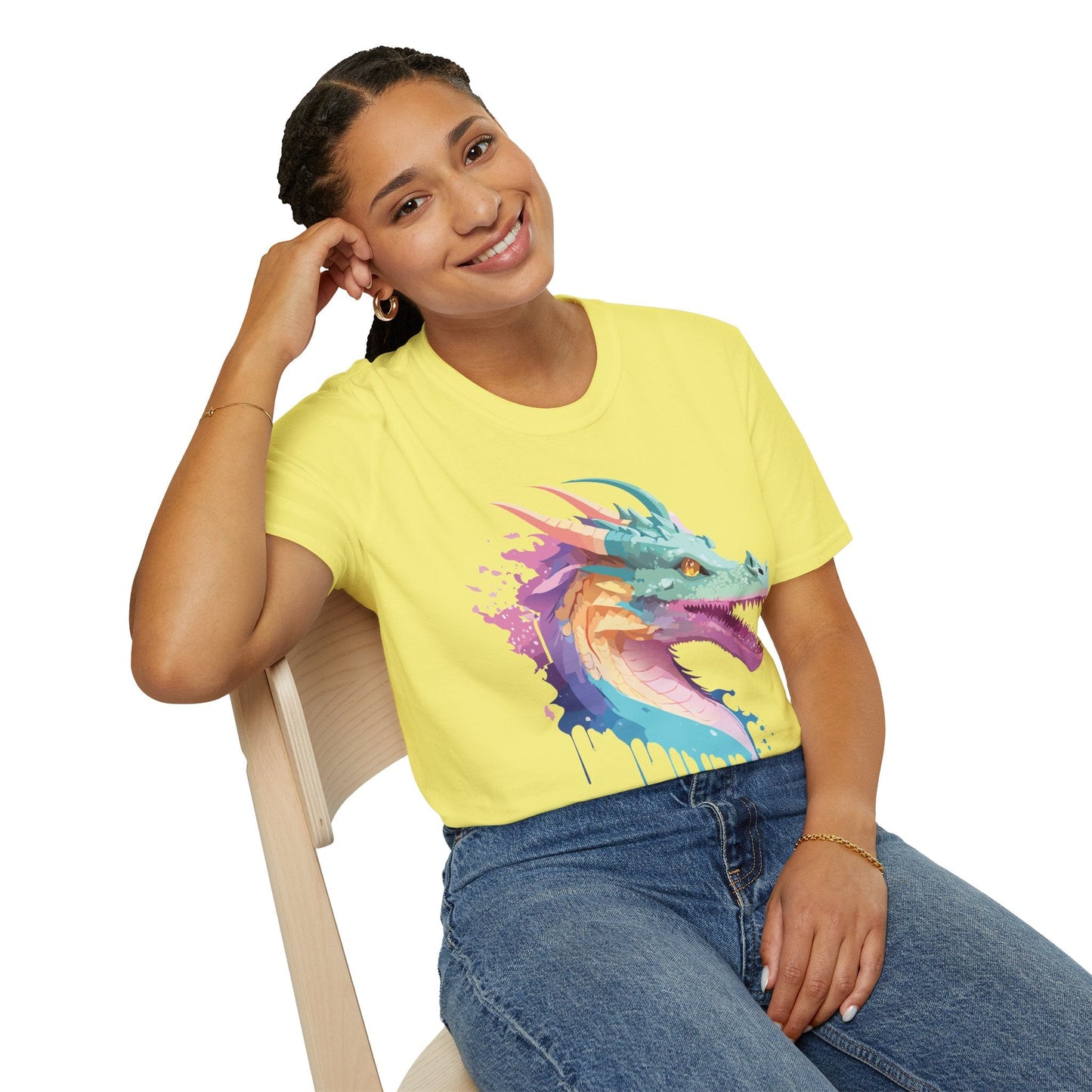 Dragon Graphic Tee Unisex Short Sleeve Dragon Shirt With Animal Design Gildan SoftStyle 64000