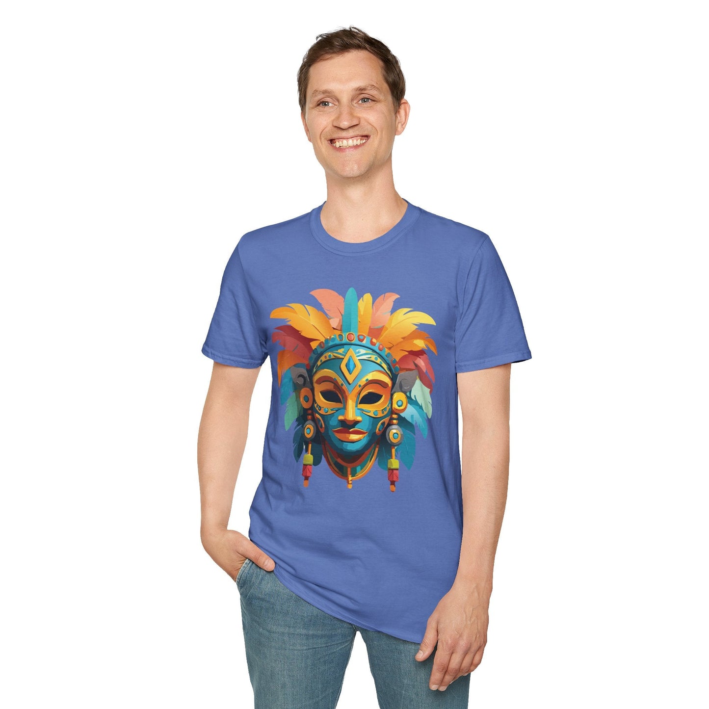 Mask Graphic Unisex Cotton Masquerade Design Artwork Tee 2
