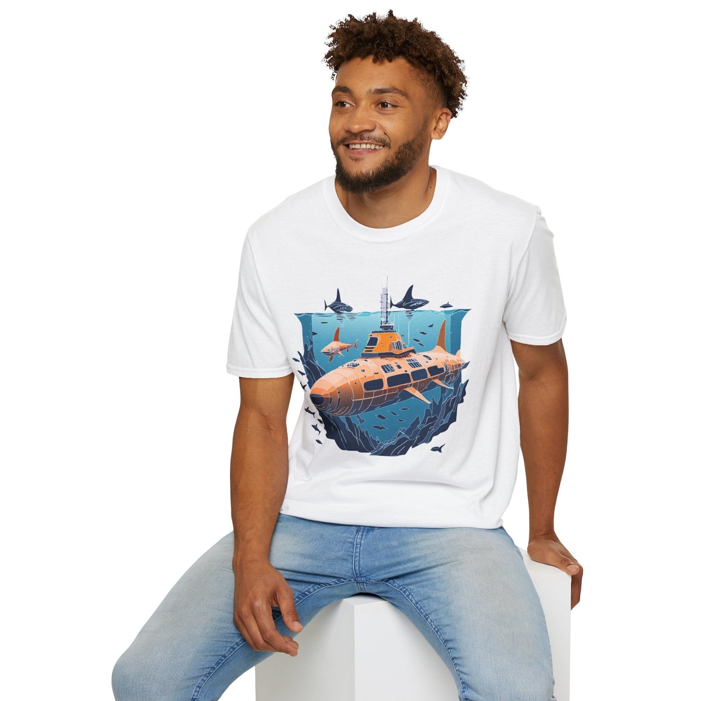 Ocean T Shirt Unisex Gildan Softstyle 64000 Ocean Theme Tee 100 Percent Cotton Fabric