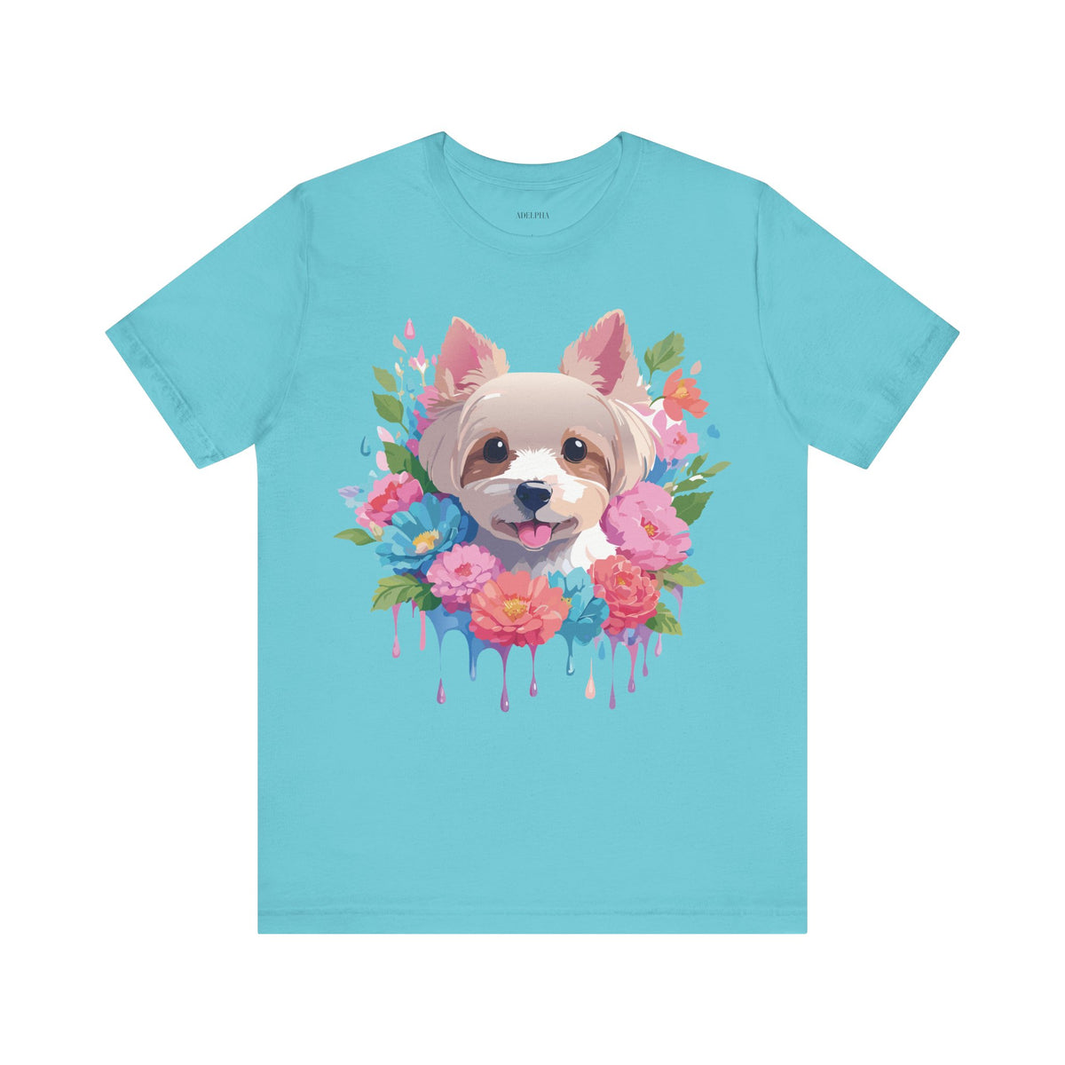 Dog Graphic Unisex Cotton Bella+Canvas Tee with Art Animal Design d10