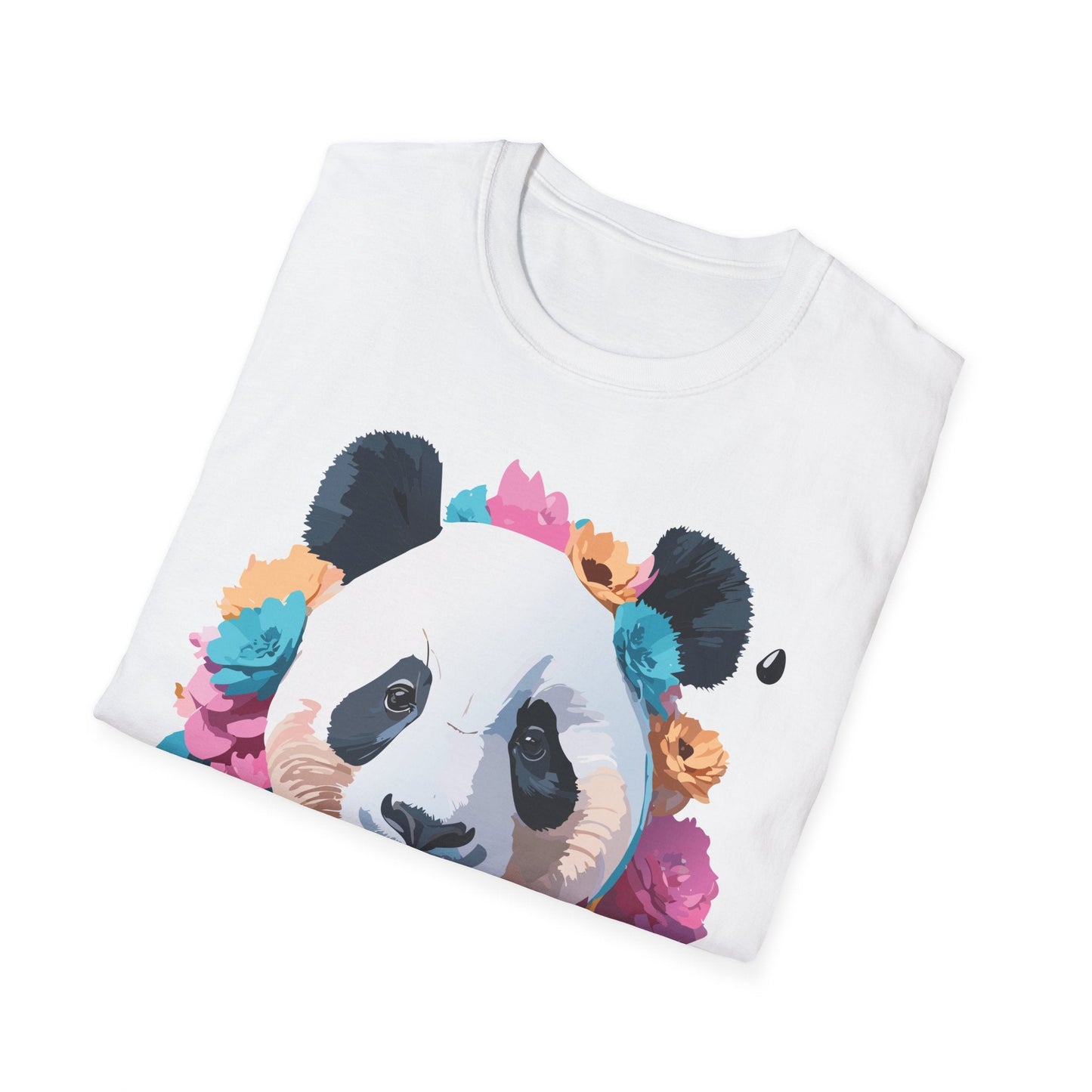 Unisex Panda Shirt Softstyle Cotton Tee For Everyday Wear With Cute Animal Print