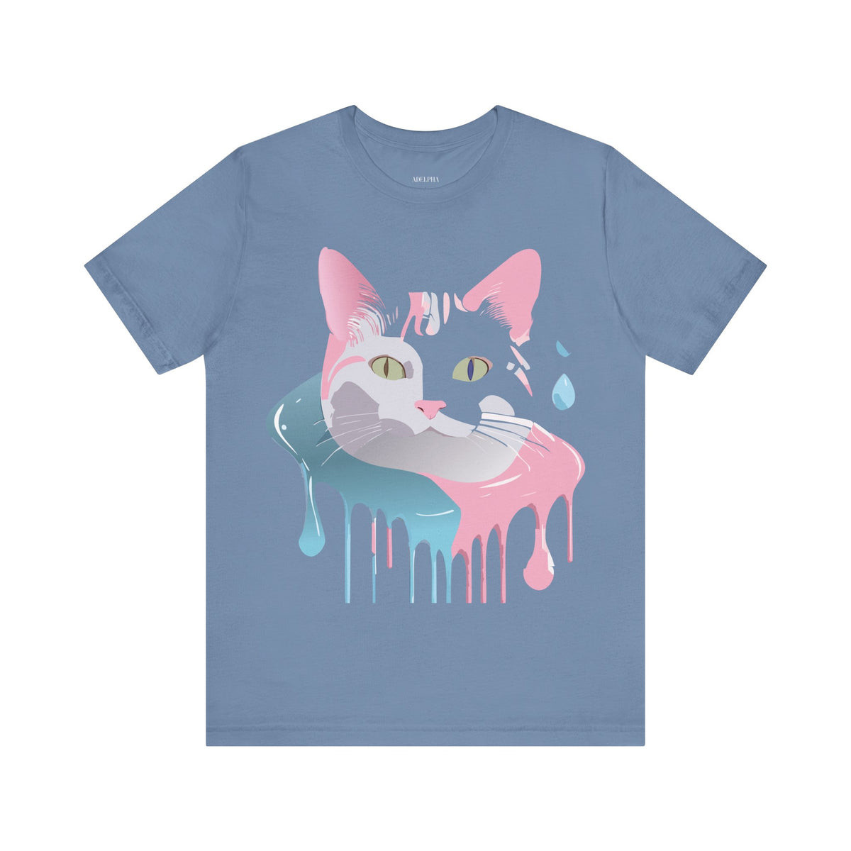 Cat Graphic Unisex Cotton Bella+Canvas Tee with Art Animal Design e106